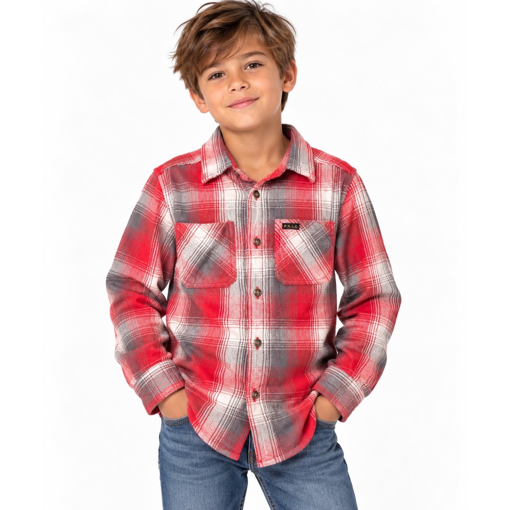 Polo Ralph Lauren Plaid Flannel Shirt Heritage Workwear Gorpcore 6 Red Grey